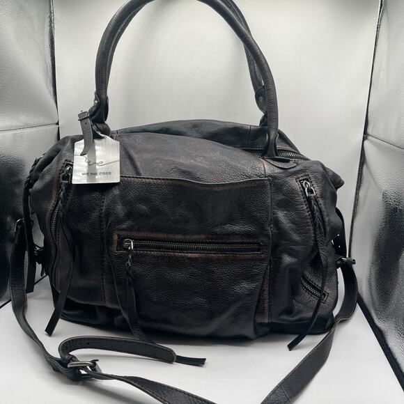 Free People Handbags - We The Free By Free People Emerson Tote Travel Carry On Bag Distressed Brown